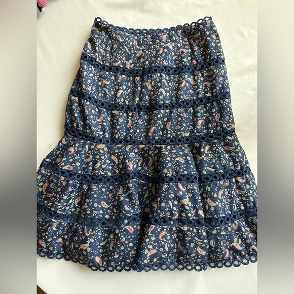 Floral Navy Blue Skirt - Picture 5 of 5
